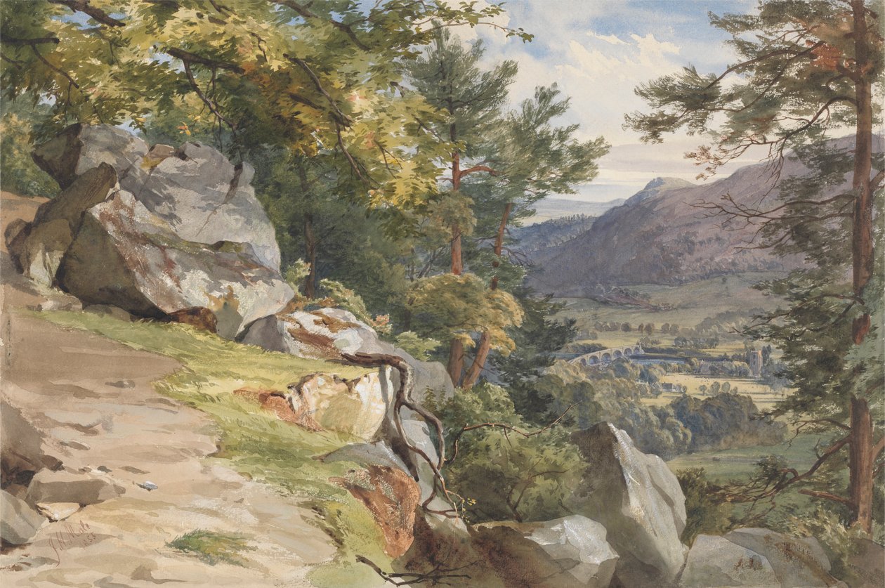 Udsigt fra Craig-y-Barns, Dunkeld, ser mod syd af John Henry Mole