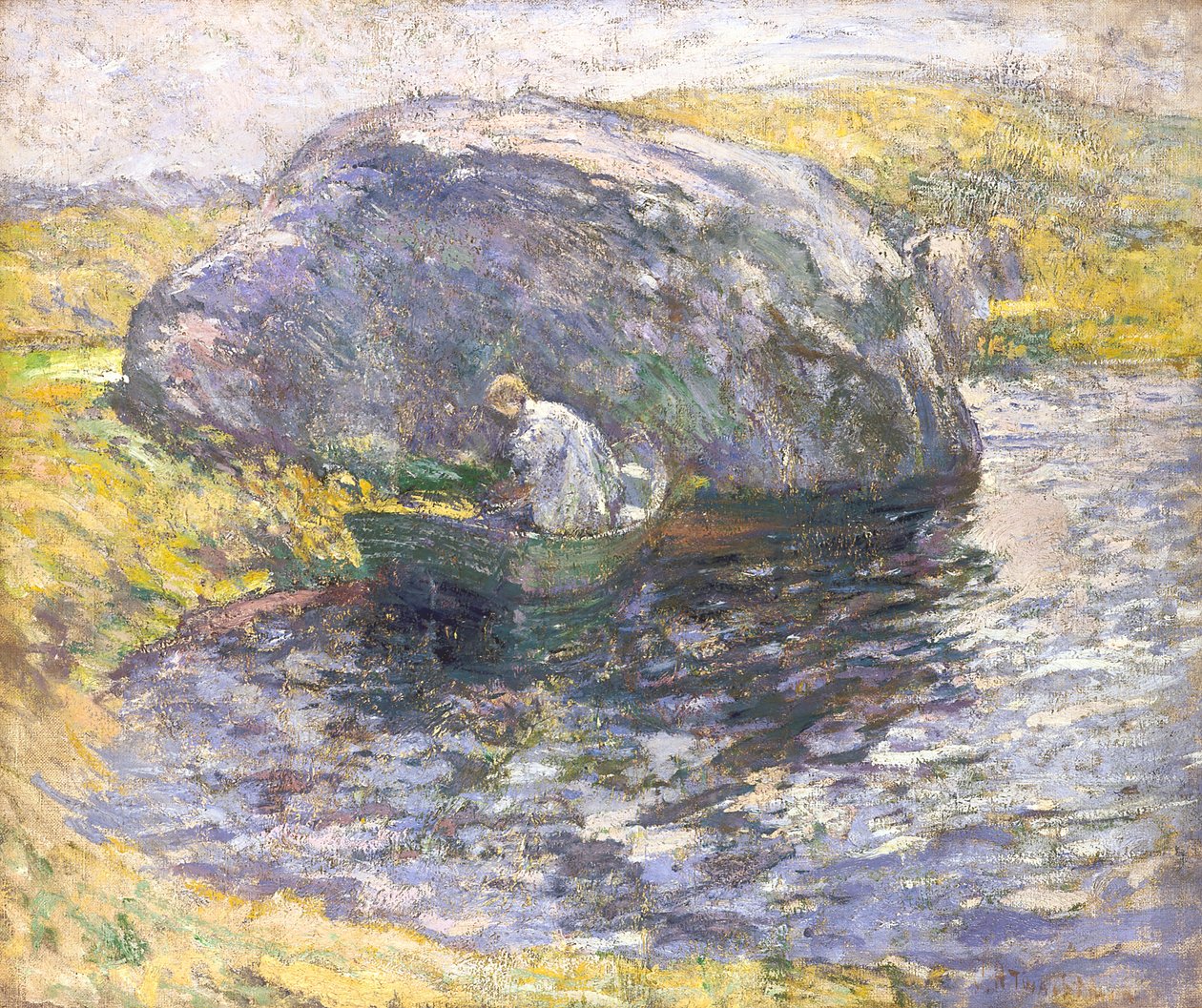 En sommerdag (olie på lærred) af John Henry Twachtman