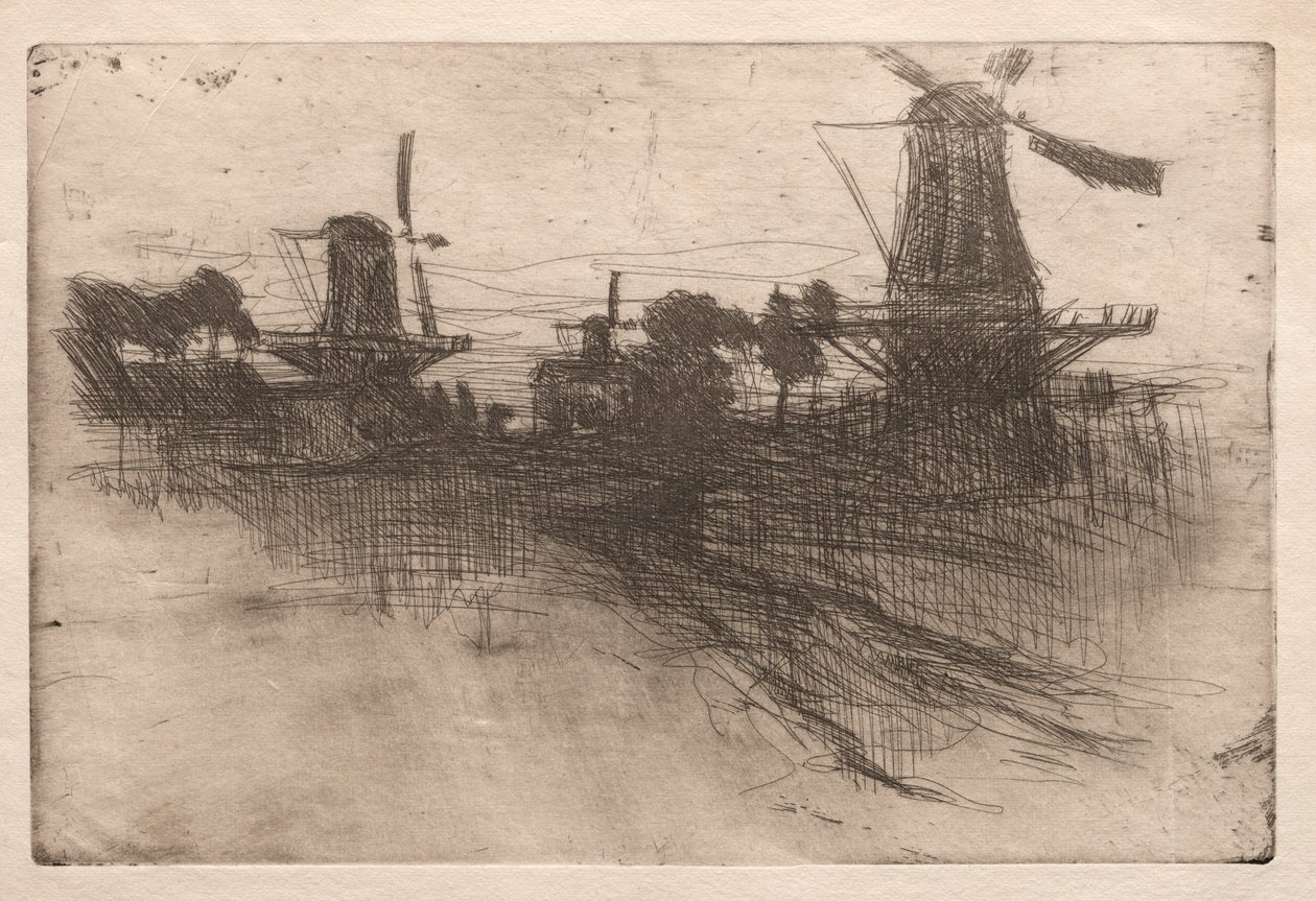 Aften, Dordrecht, 1881-1883. af John Henry Twachtman