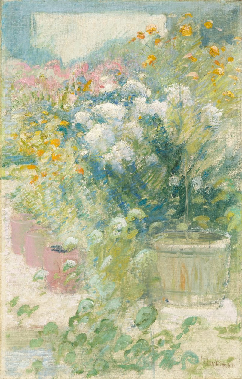 I drivhuset, ca. 1895 (olie på lærred) af John Henry Twachtman