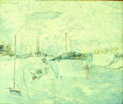 Last Touch of Sun (olie på lærred) af John Henry Twachtman