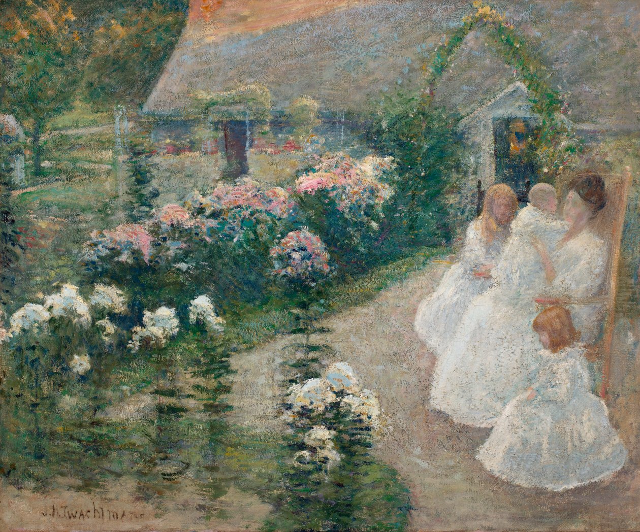 På terrassen, ca. 1890-1900. af John Henry Twachtman
