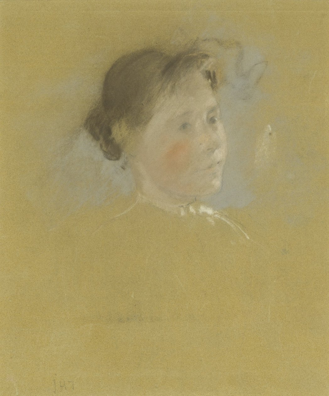 Study of a Head, ca. 1888-95 (pastel med strejf af grafit på pap) af John Henry Twachtman