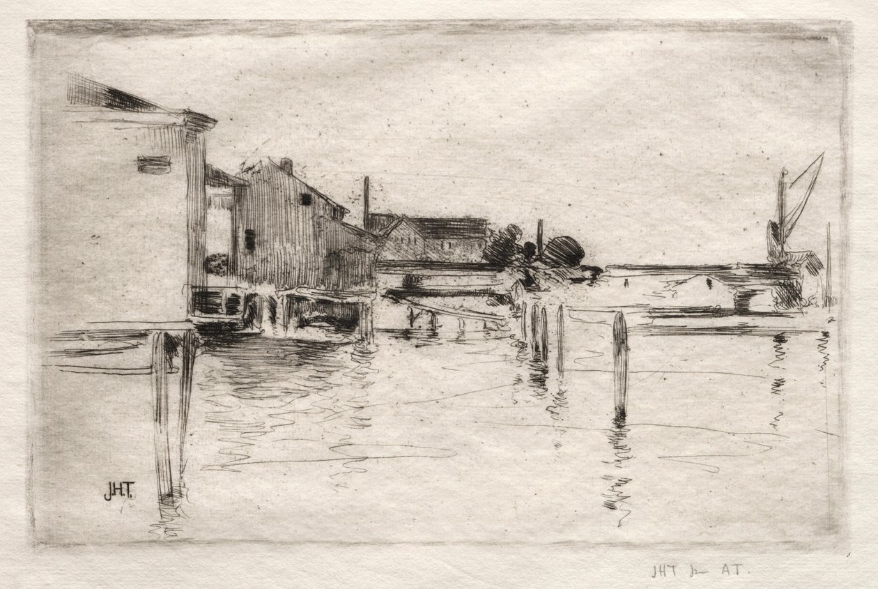 The Dock, Bridgeport, Connecticut af John Henry Twachtman