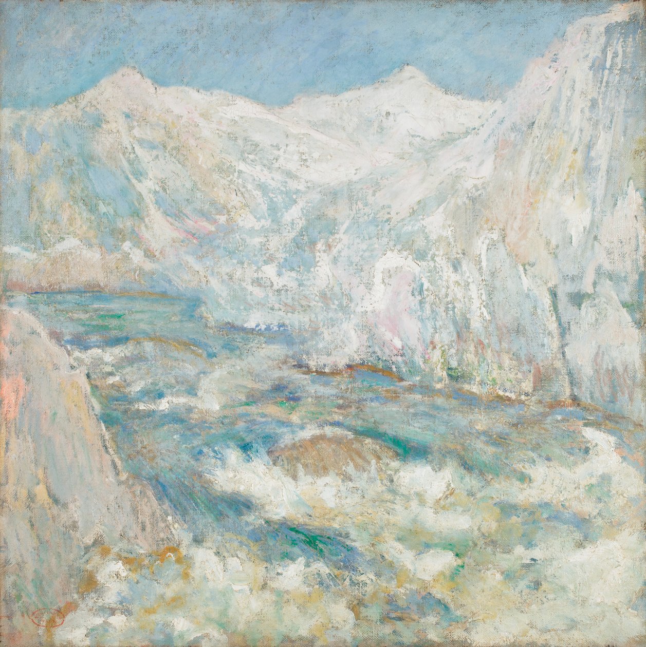 The Rapids, Yellowstone, ca. 1890-1899 (olie på lærred) af John Henry Twachtman