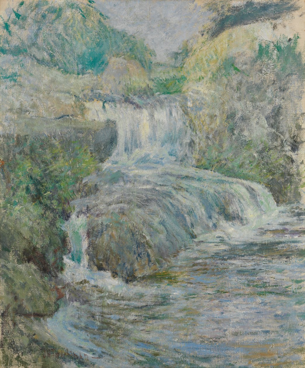 Vandfald, ca. 1889-91. af John Henry Twachtman