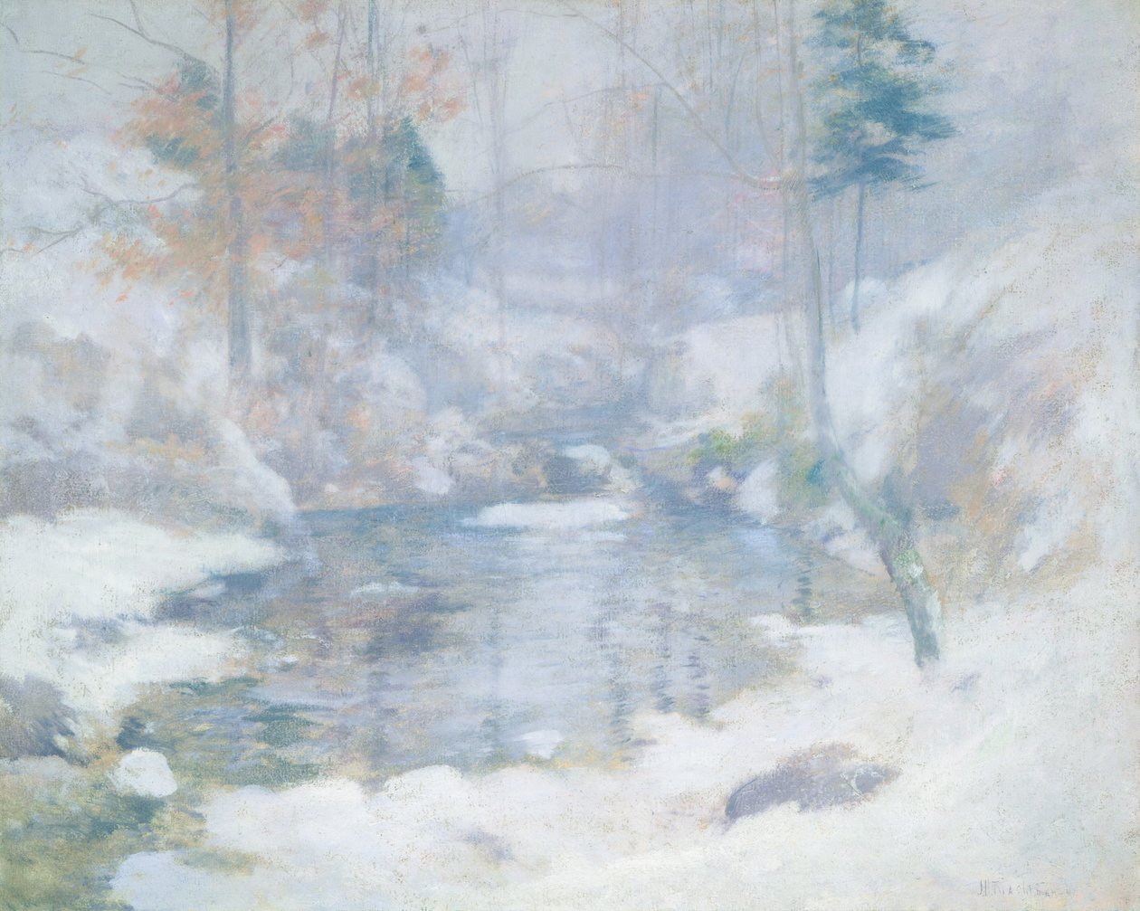 Vinterharmoni, ca. 18901900. af John Henry Twachtman