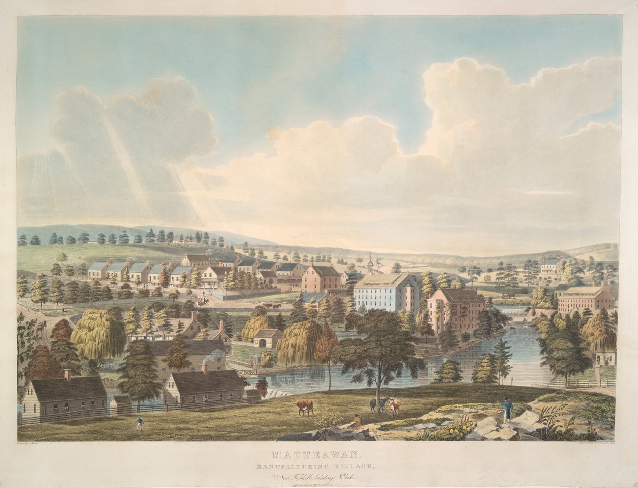 Matteawan. Manufacturing Village, nær Fishkill Landing, N. York af John Hill