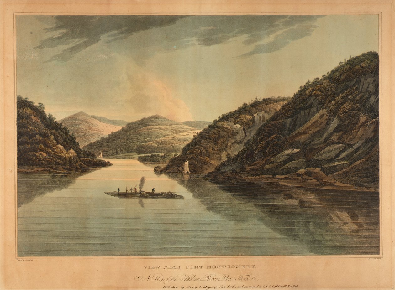 Udsigt nær Fort Montgomery (nr. 18, Hudson River portfolio) af John Hill