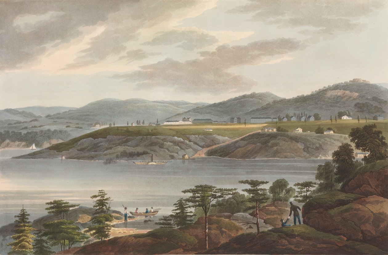 West Point nr. 16 i Hudson River Portfolio, 1825. af John Hill