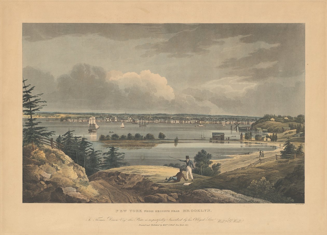 New York fra Heights nær Brooklyn af John Hill, after William Guy Wall