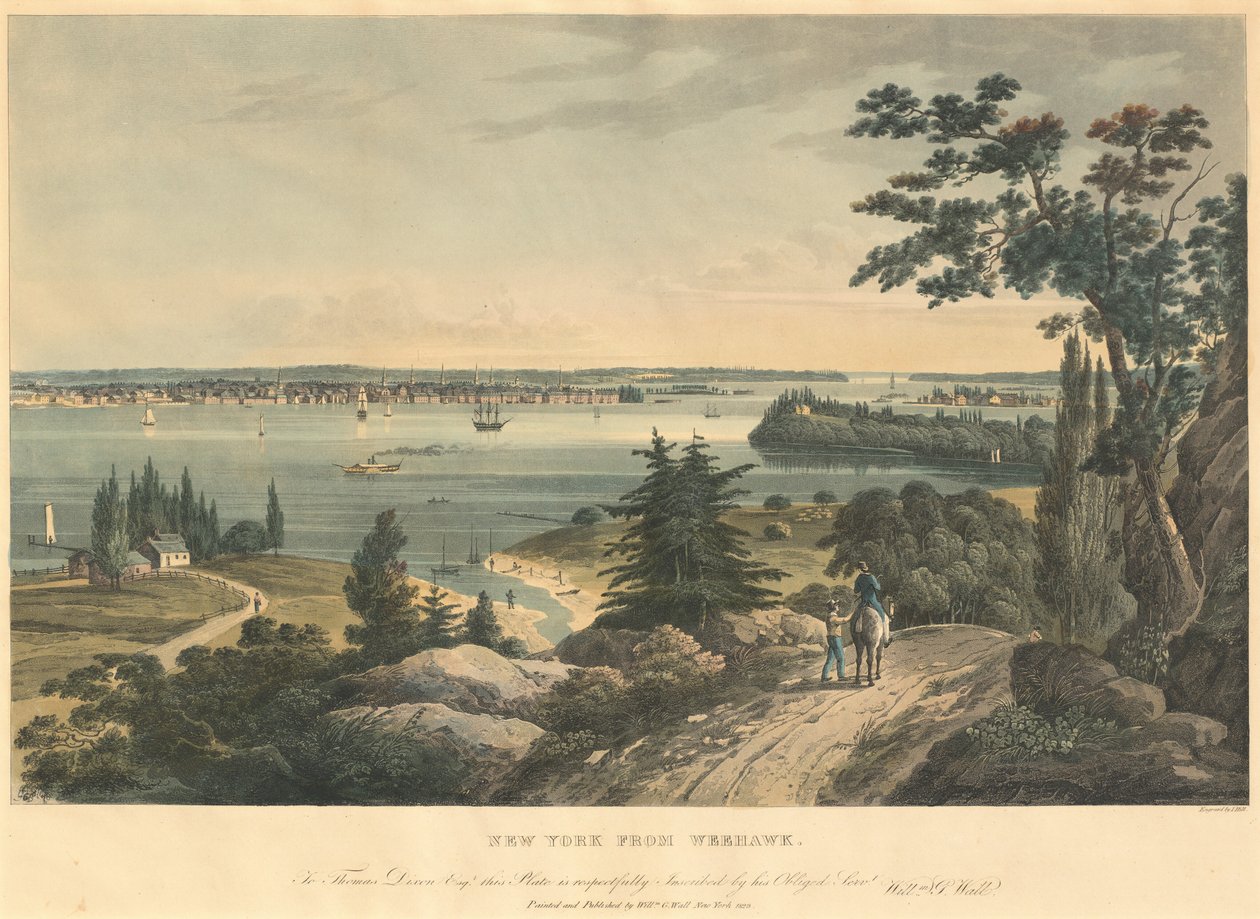 New York fra Weehawk af John Hill. after William Guy Wall