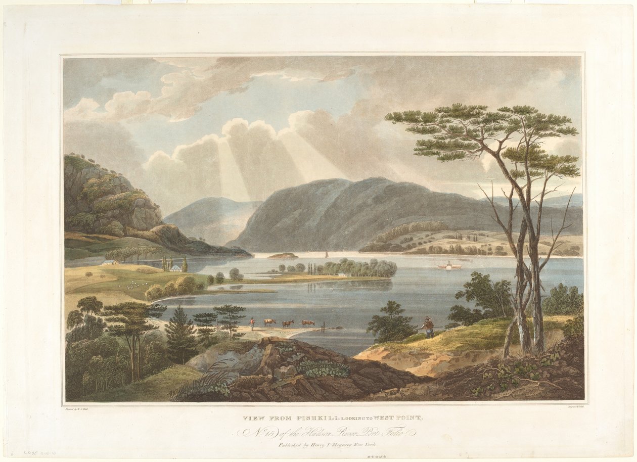 Udsigt fra Fishkill ser til West Point af John Hill after William Guy Wall