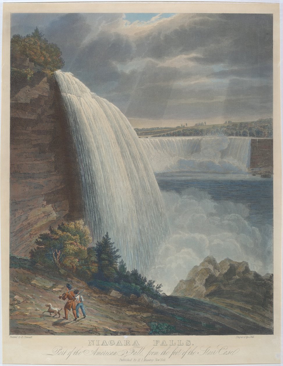 Niagara Falls fra Foot of Staircase af John Hill, after William James Bennett