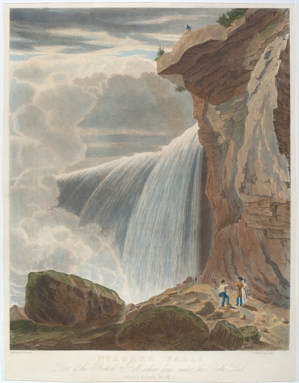 Niagara Falls fra Under Table Rock af John Hill, after William James Bennett