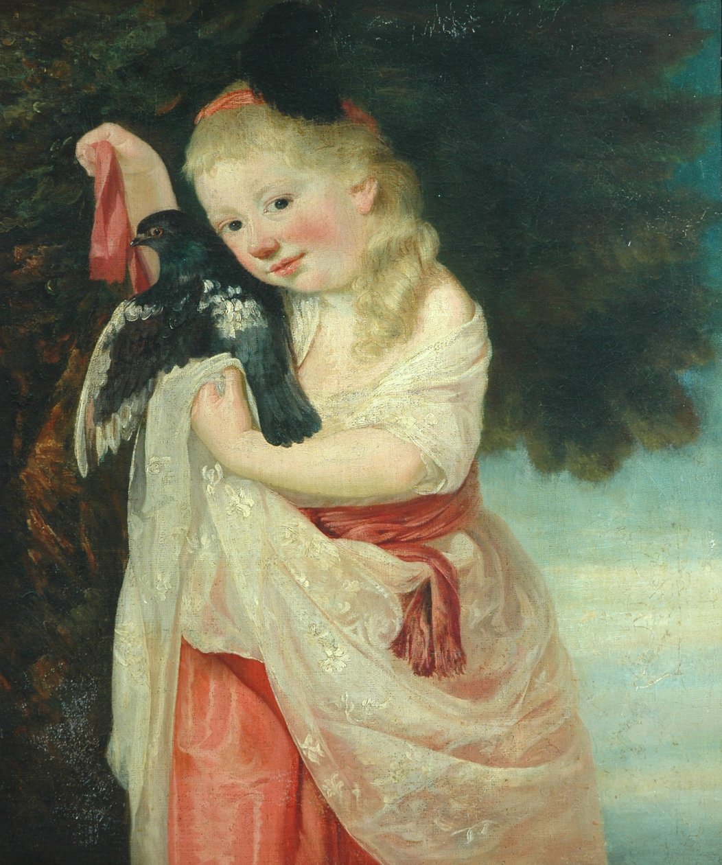 Pige med en fugl af John Hoppner