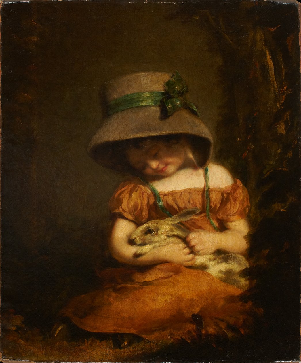 Pige med en kanin af John Hoppner