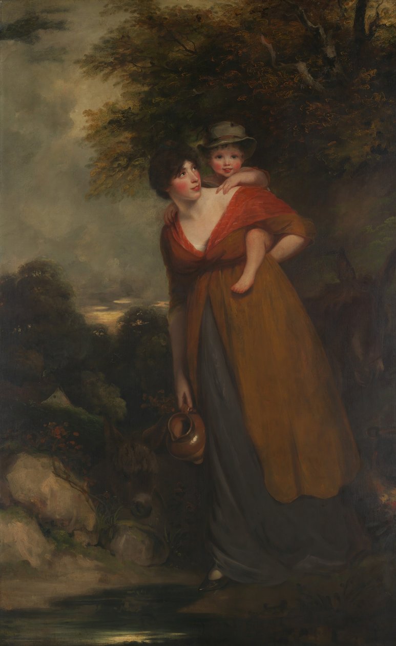 Mrs. Richard Brinsley Sheridan Hester Jane Ogle, 177576-1817 og hendes søn.... af John Hoppner