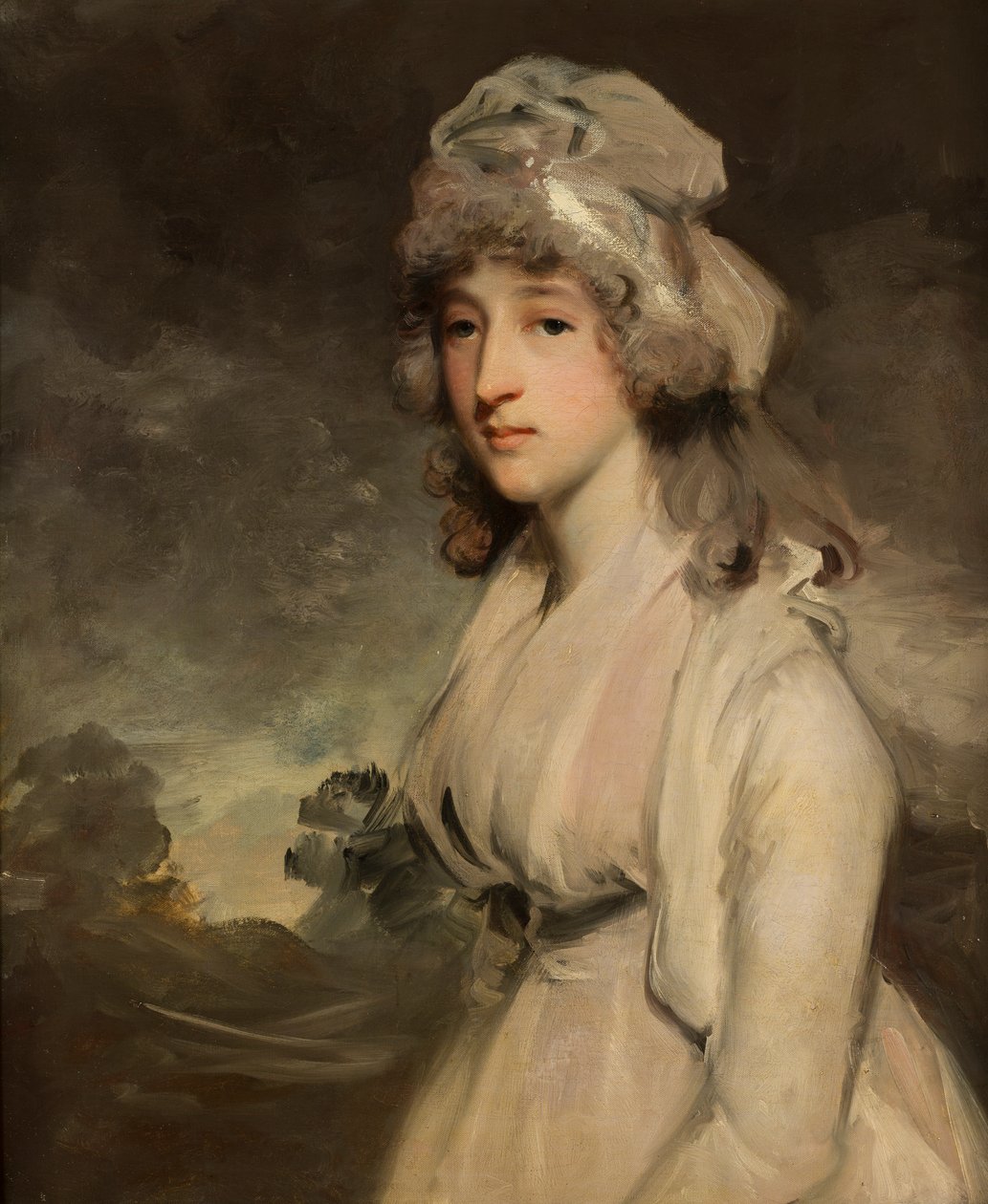 Portræt af Hon. lizabeth Diana Bridgeman, Mrs Gunning (1764-1810), ca. 1784-1810 (olie på lærred) af John Hoppner