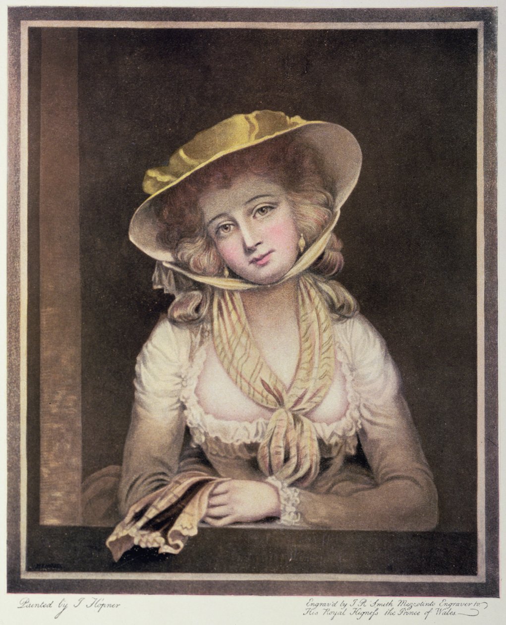 Portræt af Sophia Western, indgraveret af J.R. Smith, 18 af John Hoppner