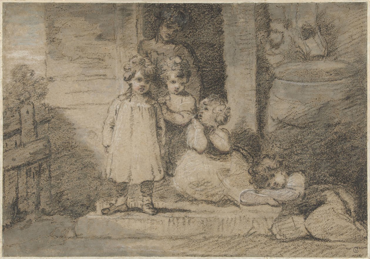 Fire børn og en ældre pige af John Hoppner
