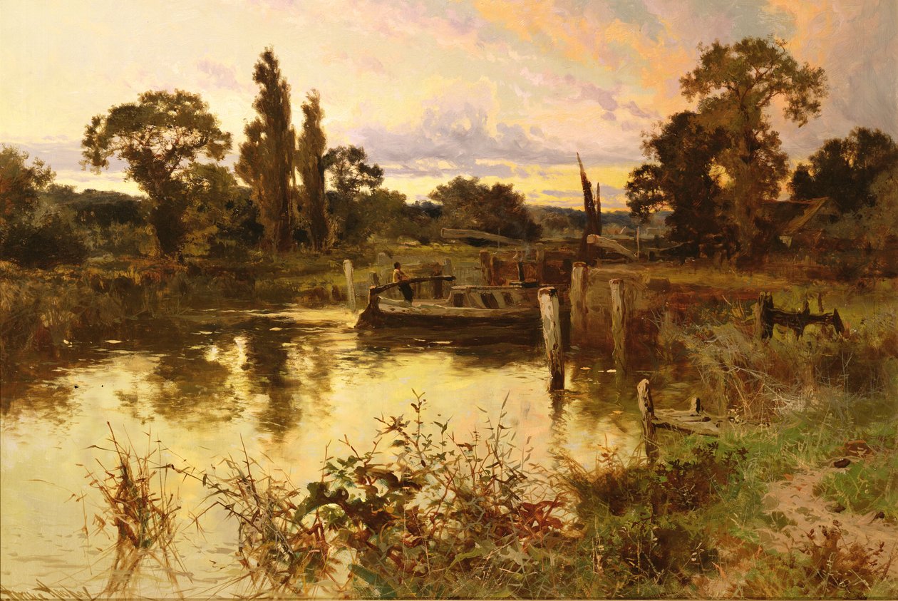 Floden ved solnedgang af John Horace Hooper
