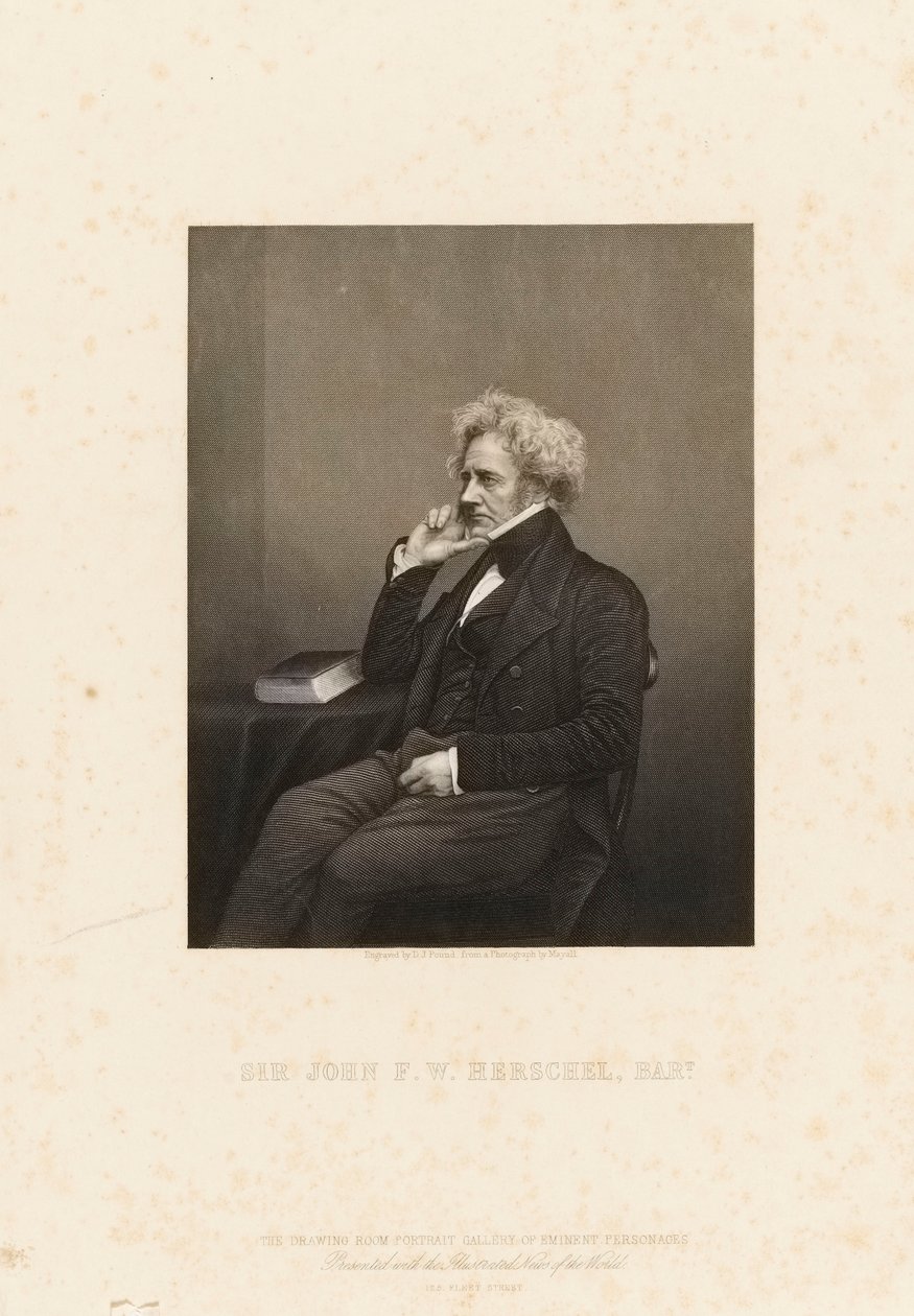 Sir John Frederick William Herschel (1792-1871), ca. 1860 (stikkelgravering) af John Jabez Edwin Paisley (after) Mayall