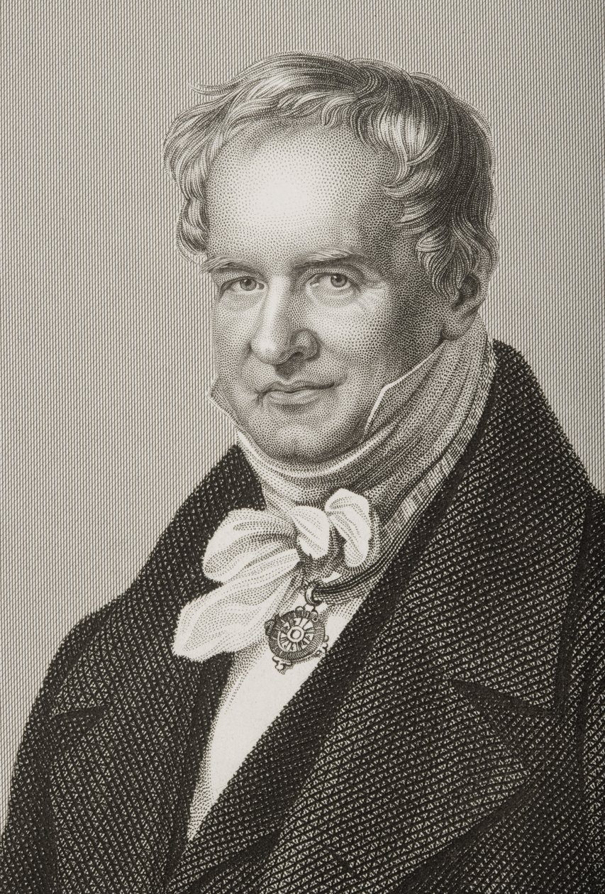 Friedrich Heinrich Alexander Humboldt (1769-1859), baron von Humboldt, graveret af D.J. Pund fra et fotografi, fra The Drawing-Room of Eminent Personages, bind 2, udgivet i London, 1860 (engra af John Jabez Edwin Paisley Mayall