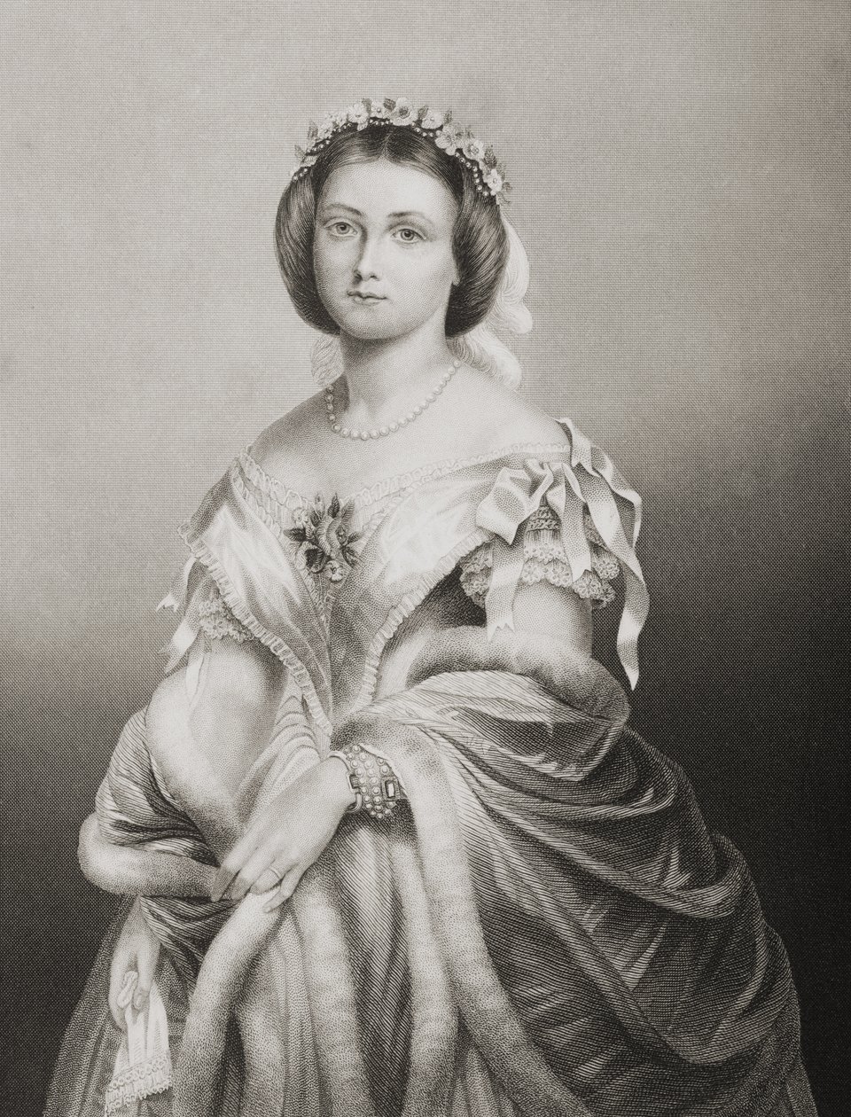 H.R.H. Prinsesse Victoria Adelaide Maria Louisa (1840-1901) Prinsesse Royal af England, graveret af D.J. Pund fra et fotografi fra 