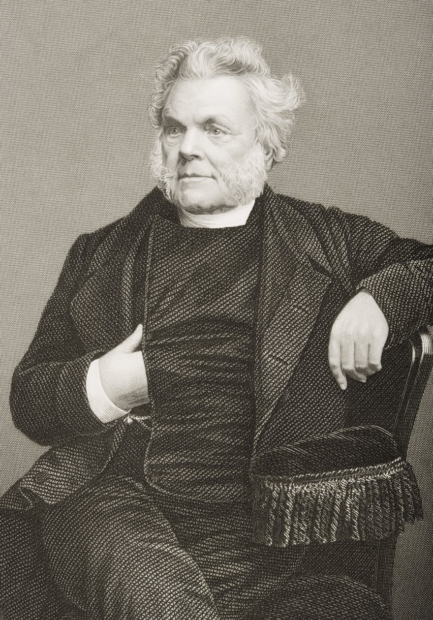 John Angell James (1785-1859) graveret af D.J. Pund fra et fotografi, fra 