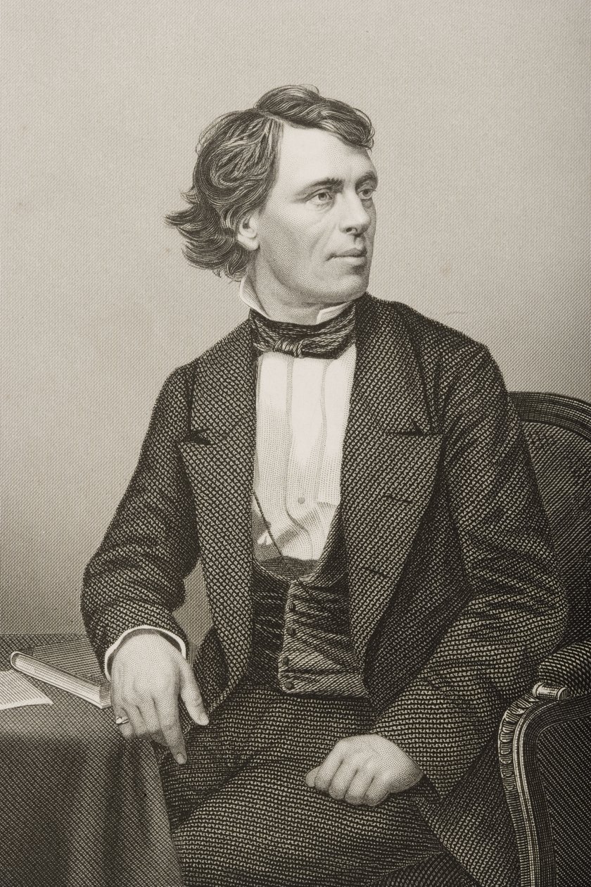 John Bartholomew Gough (1817-86) graveret af D.J. Pund fra et fotografi, fra 
