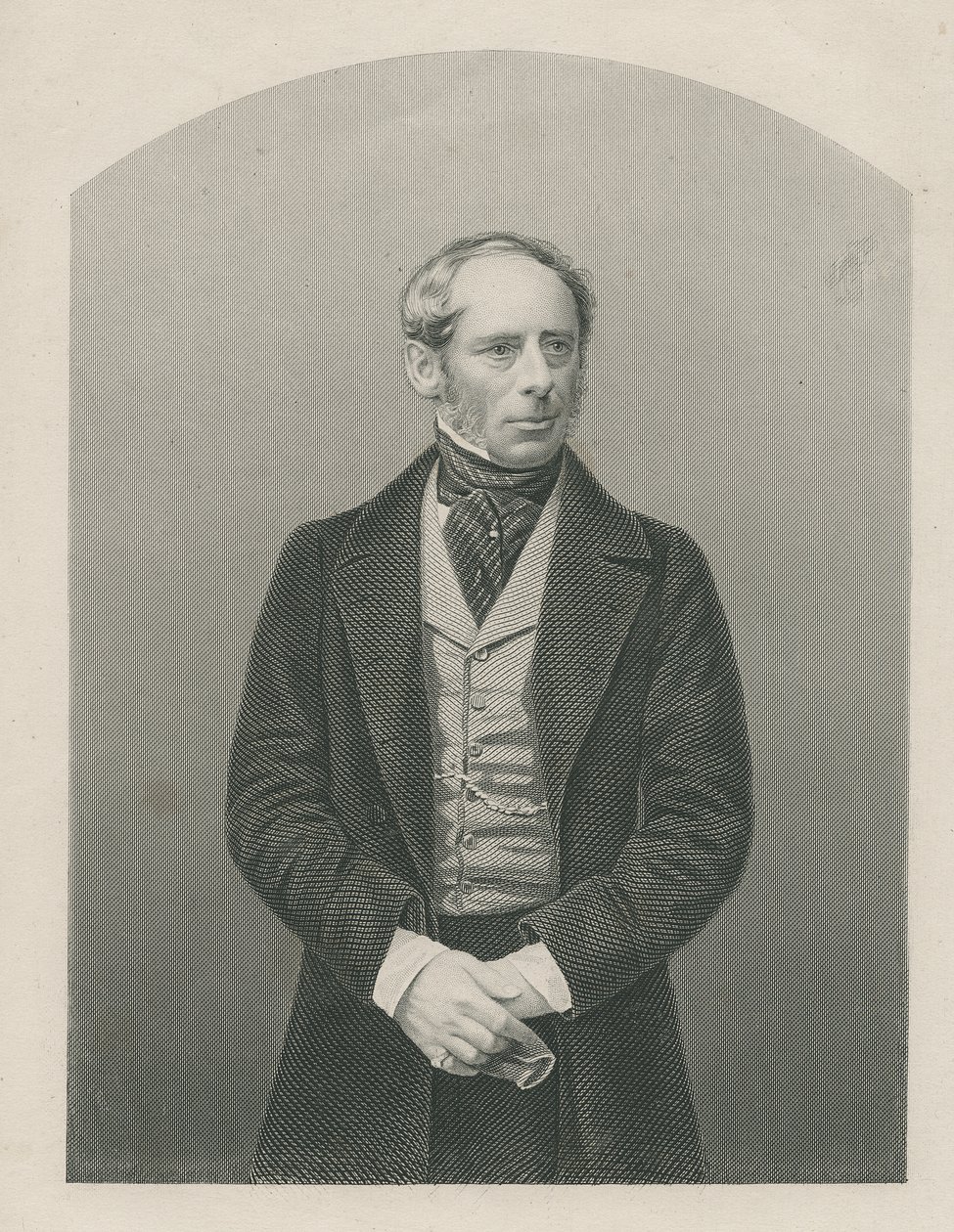 Sir John Somerset Pakington, graveret af D.J. Pound efter et fotografi, fra "The Drawing-Room of Eminent Personages, Volume 2", 1860 af John Jabez Edwin Paisley Mayall
