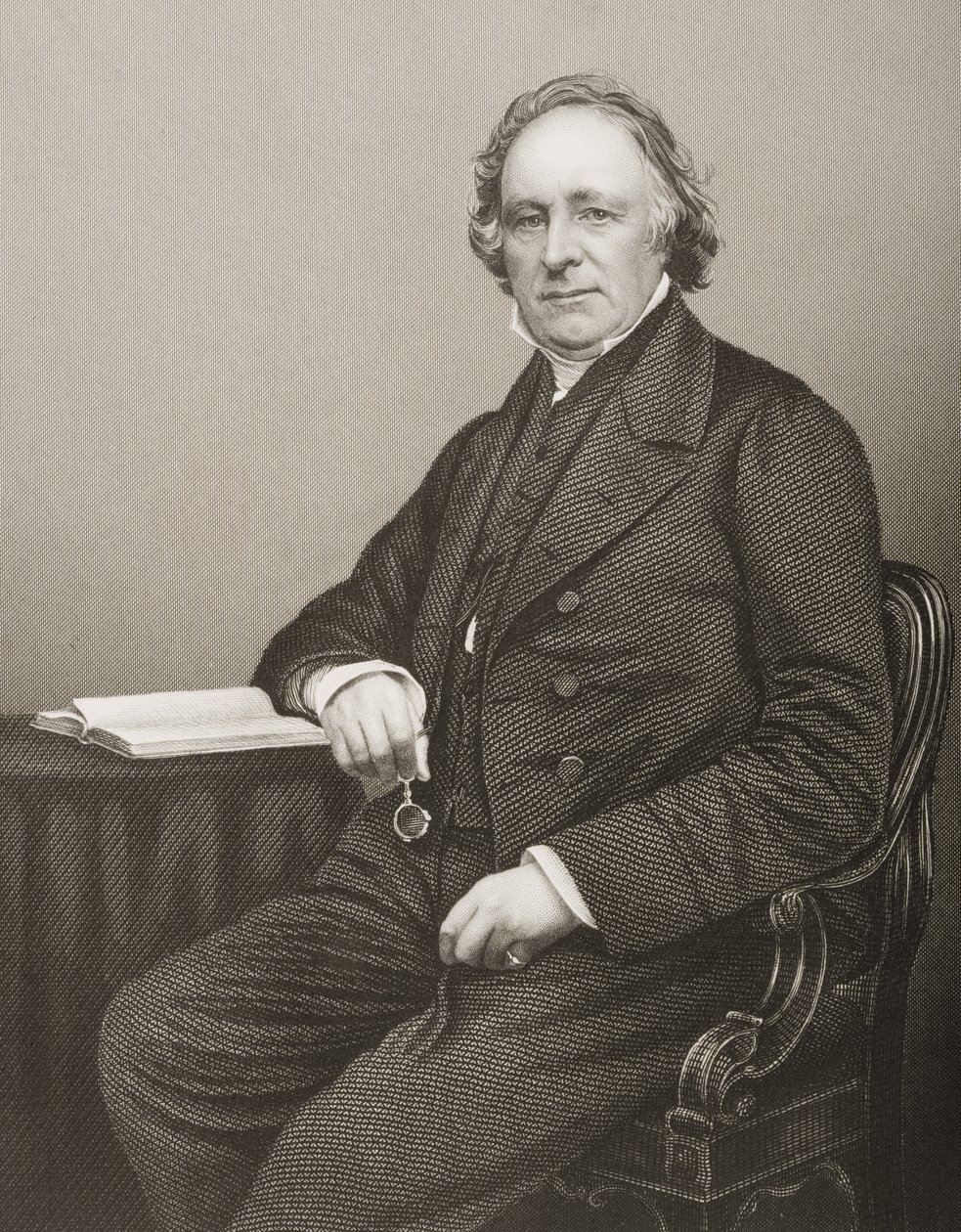 Thomas Binney (1798-1874) graveret af D.J. Pund fra et fotografi, fra 