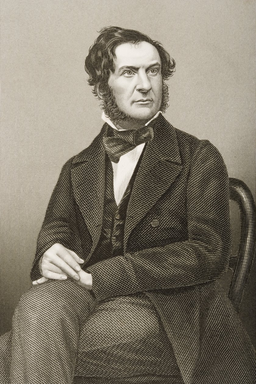 William Ewart Gladstone (1809-98) graveret af D.J. Pund fra et fotografi, fra 