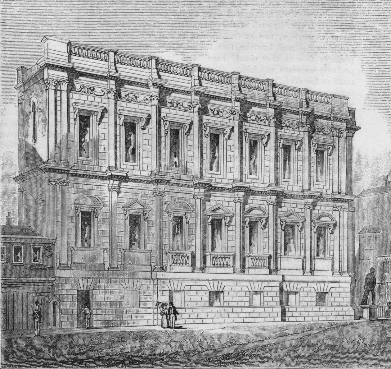 Østfronten af banketlokalet, Whitehall, 1835, 1845 af John Jackson