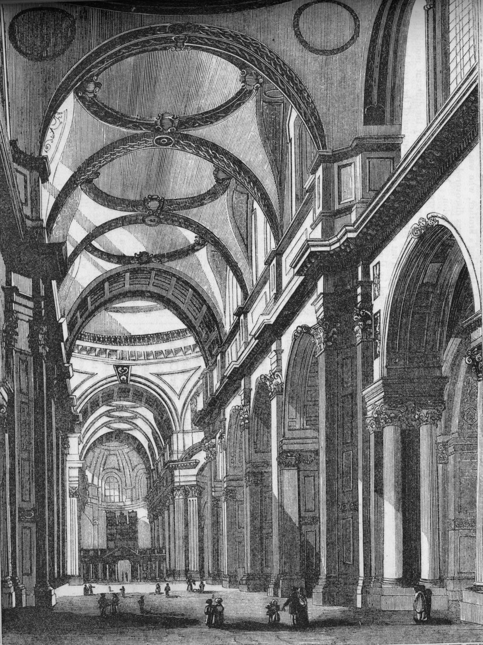 Interiør af St. Pauls, ser mod øst, 1835, 1845 af John Jackson