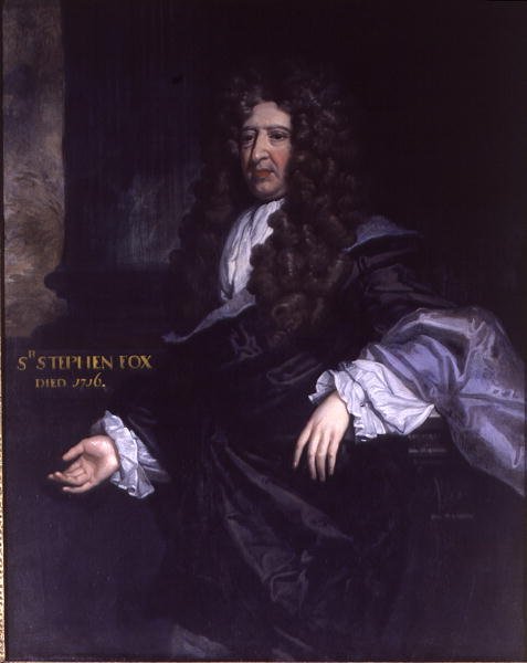 Sir Stephen Fox (1627-1716) Paymaster General (olie på lærred) af John James Bakker