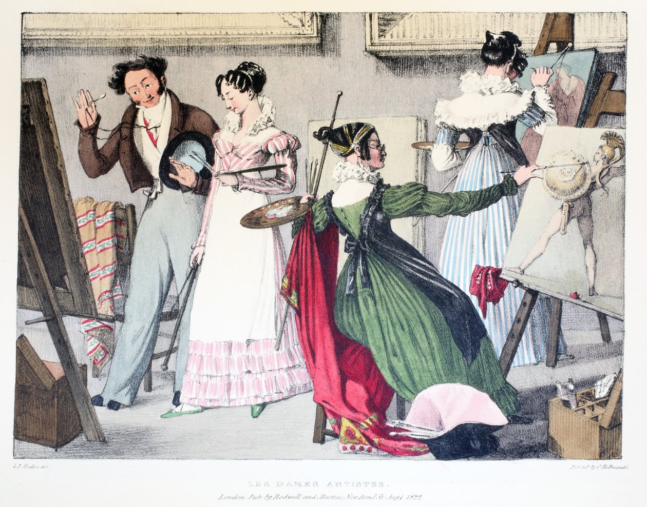 Les Dames Artistes, udgivet af Rodwell og Martin, 1820 af John James Chalon