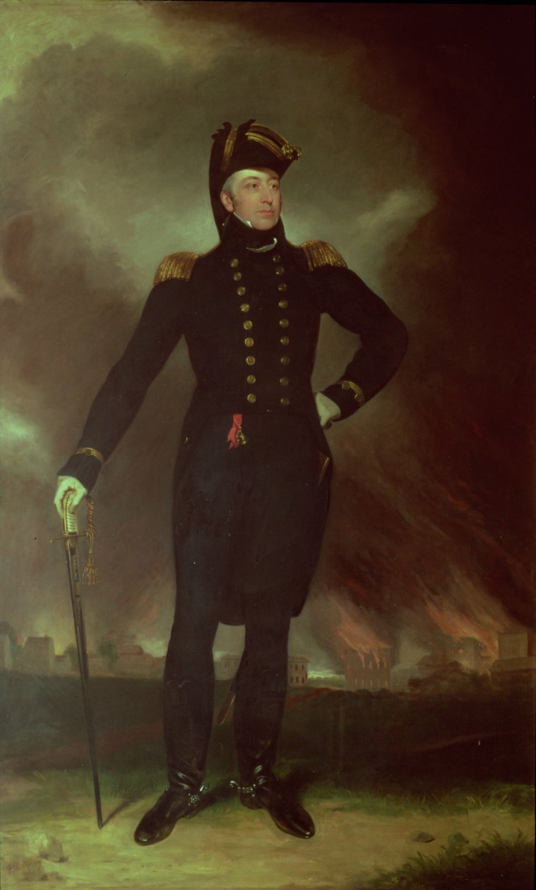 Portræt af Sir George Cockburn (1772-1853), 1851 af John James Halls