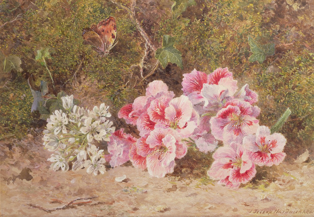 Sommerfugl og blomster af John Jessop Hardwick