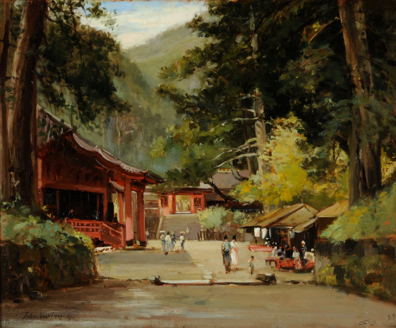 Indgang til Mausoleum of Jyemiten, Nikko, Japan af John Jnr. Varley