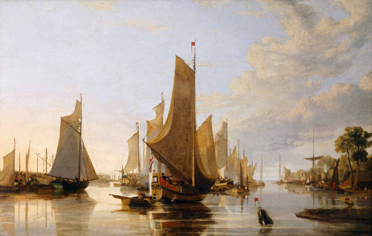 The Yarmouth Water Frolic, ca. 1821 (olie på lærred) af John & John Berney (1794 1842) Crome