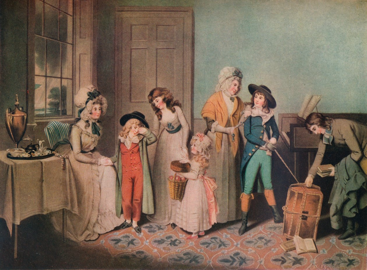 Sort mandag eller afgang til skole, 1790, 1919 af John Jones