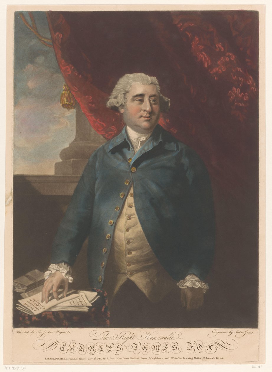 Portret af Charles James Fox af John Jones