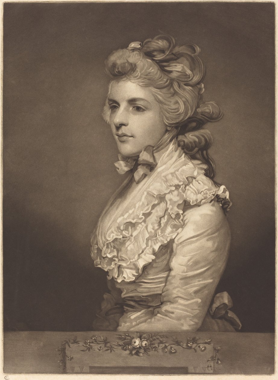 Frøken Kemble i en hvid kjole af John Jones after Sir Joshua Reynolds