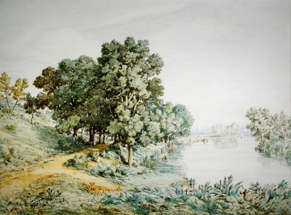 Postwick Grove on the River Yare (akvarel på papir) af John Joseph Cotman
