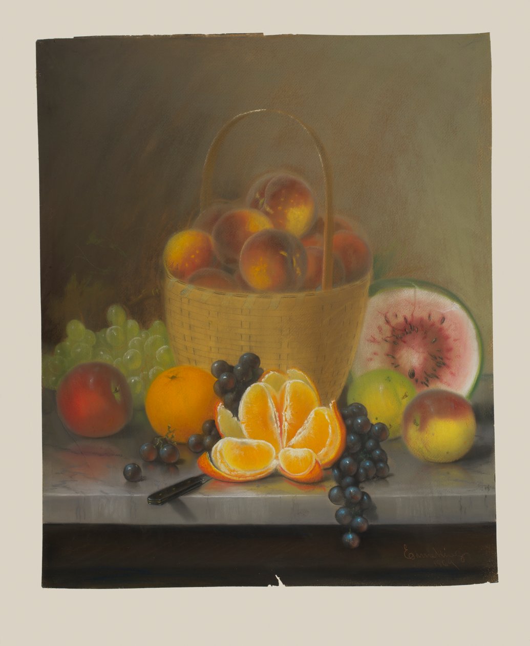 Stilleben med frugt af John Joseph Enneking
