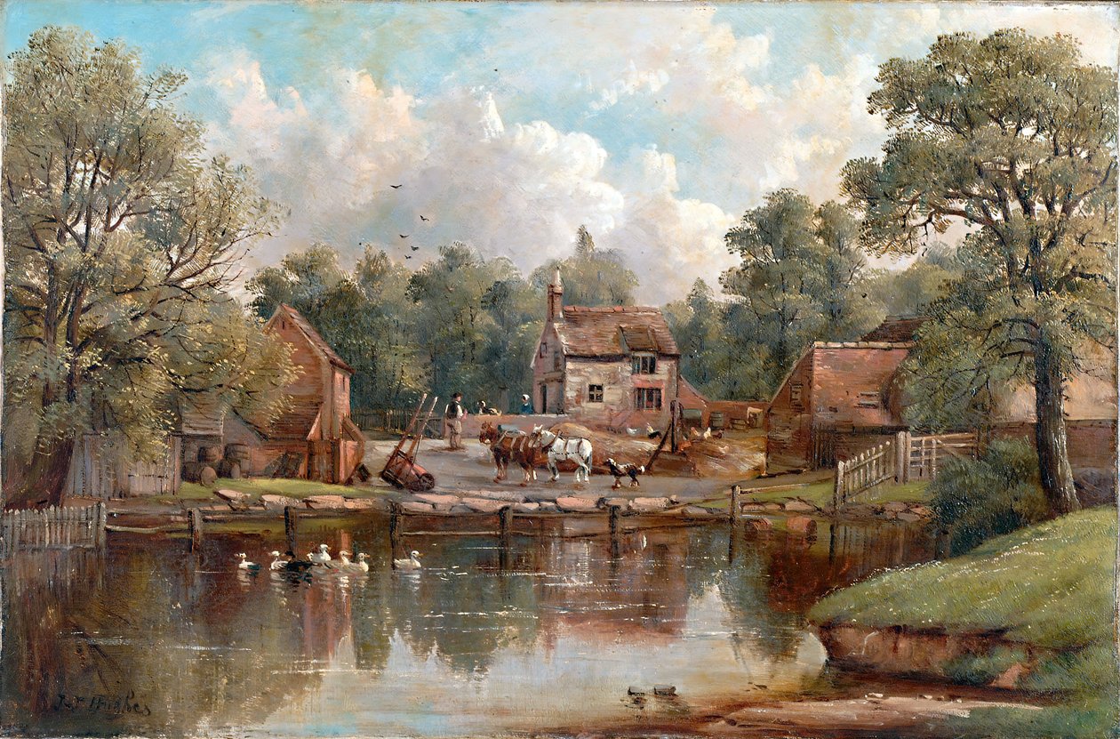 Farm i Wood Lane, Handsworth, 1850-1908. af John Joseph Hughes