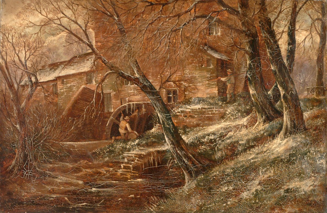 Hamstead Mill, Staffordshire Hamstead Hill, Handsworth 1850-1908. af John Joseph Hughes