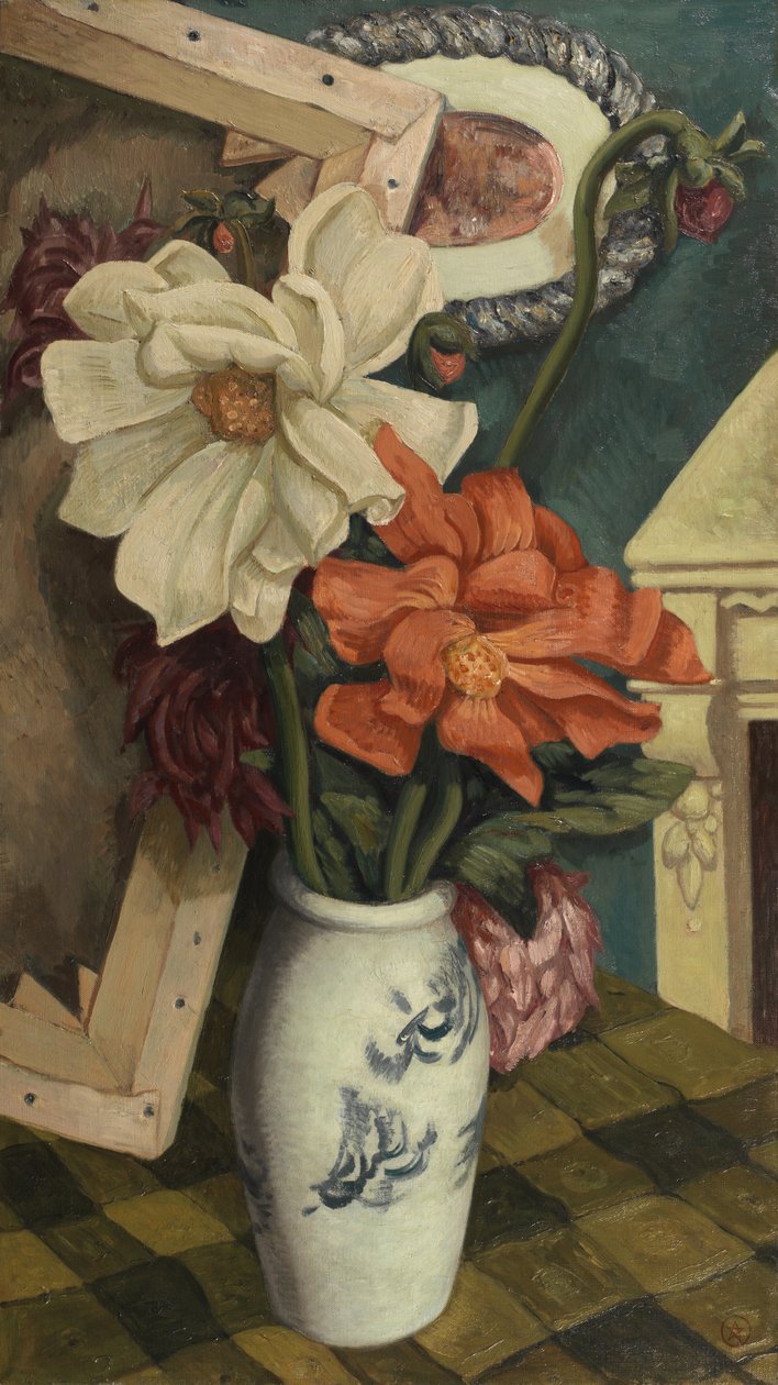 Stilleben med Dahliaer af John Joseph Wardell Power